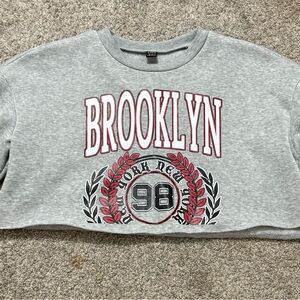 SHEIN Gray Brooklyn Sweatshirt Athletic Style
